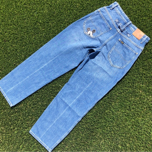 🐭 Peeping Mickey Mouse Lee Vintage Modern High-Rise Relaxed Stovepipe Jeans. - Picture 11 of 12